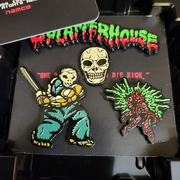 Splatterhouse 2 Enamel Pin Set In Clamshell Box - Picture 2 of 5